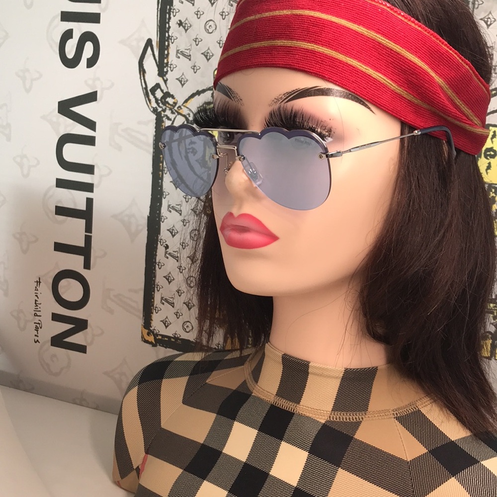 New Authentic Miu Miu Blue Cloud Sunglasses MU56U